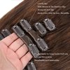 Clip in Hair Extensions Real Human Hair 18Inch 120g/set Straight Human Hair Clip in Extensions 7pcs Thick Remy Brazilian Human Hair Clip ins for Women Medium Brown Color
