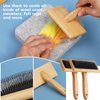 kdafio 74 Needle Felting Tools, Needle Felting Kit with Hand Carders Wooden Wool Carders Needle Felting with Wool Needle Leather Finger Protector for DIY Felting Wool Projects