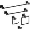 Delta 77546-BL Ara Wall Mount Square Closed Towel Ring Bath Hardware Accessory in Matte Black