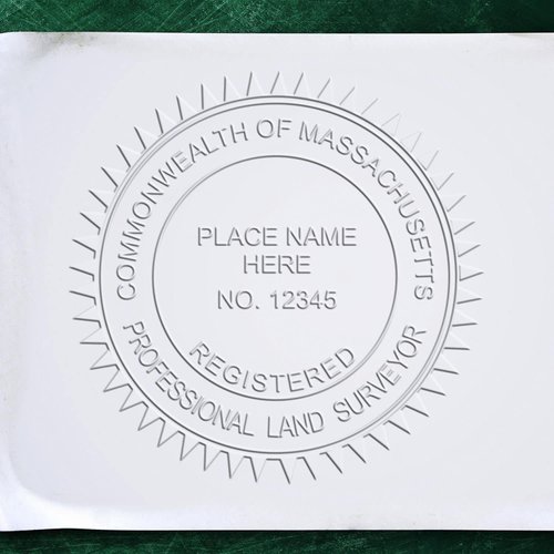 Professional Handheld Massachusetts Land Surveyor Seal, Registered PLS Seal, Ideal for Massachusetts Land Surveyors, Compact Size 1-5/8, Easy-to-Use, Ideal for Official Documentation