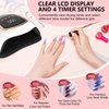 UV LED Nail Lamp with 72 Beads, 300W UV Light Nail Dryer for Gel Polish, Fast Gel Nails Curing Lamp with Auto Sensor and 4 Timer Settings, Professional Nail Art Drying Lamps Light for Home (White)
