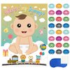 FEPITO Baby Shower Party Games,Juegos para Baby Shower,Pin The Dummy on The Baby Game with 24Pcs Pacifier Stickers for Baby Shower Party Supplies