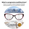 OCCI CHIARI Progressive Multifocus Women Cateye Reading Glasses Anti Blue Light Reader Spring Hinges (W+Red, 3.00)