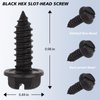 Black License Plate Screws 8 Pcs with Rust-Proof Finish, Stainless Steel License Plate Screw Kit, Rustproof Bolts for Domestic Vehicles, Anti-Rattle Screws for Front & Rear Plates