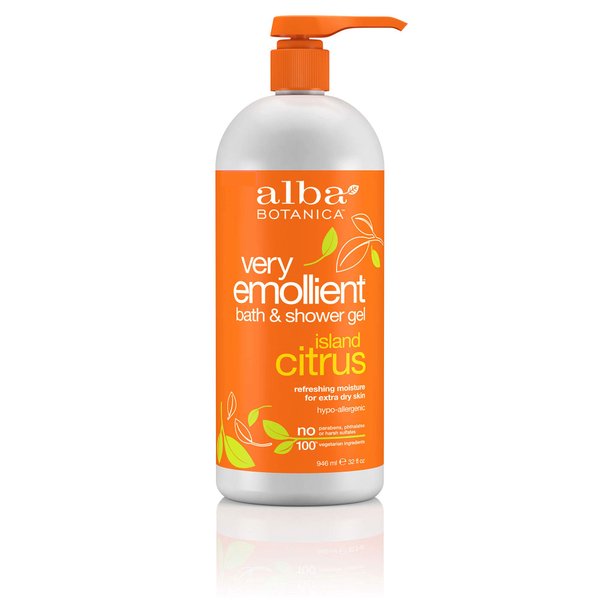 Alba Botanica Very Emollient Bath & Shower Gel - Island Citrus 32 fl oz (947 ml) Gel