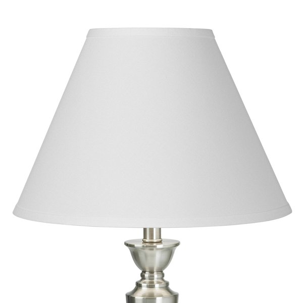 Antique White Linen Medium Lamp Shade 6.5" Top x 15" Bottom x 10.75" High x 11.75" Slant (Spider) Replacement with Harp and Finial - Springcrest