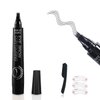 Eyebrow Tattoo Pen, Ksndurn Black Eyebrow Pencil - Waterproof Microblade Brow Pen, Eyebrow Tattoo Pen with a Micro-Fork Tip - Natural Looking Eyebrows Effortlessly with Gift