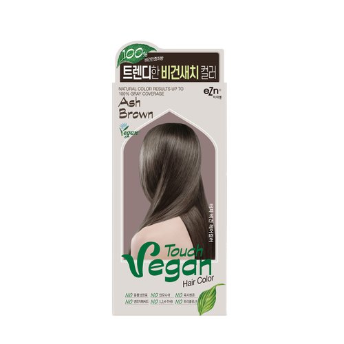 eZn Touch Hair Color - Ash Brown - Ammonia, THB, Triclosan, Phthalates, Gluten Free, Vegan, Cruelty-Free, up to 100% Gray Coverage
