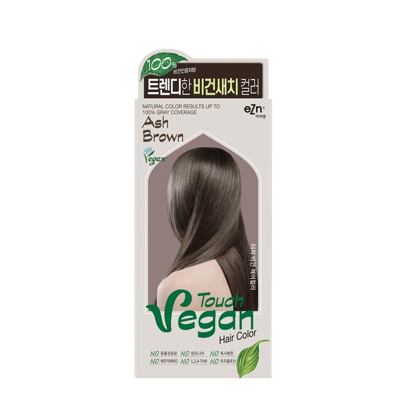 eZn Touch Hair Color - Ash Brown - Ammonia, THB, Triclosan, Phthalates, Gluten Free, Vegan, Cruelty-Free, up to 100% Gray Coverage