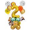 MSMANCY Jungle Safari Birthday decorations 32'' Number 2 Balloons 24Pcs Party Decorations Backdrop Animal Balloons Birthday Decorations for Boys Girls Party Supplies (2)
