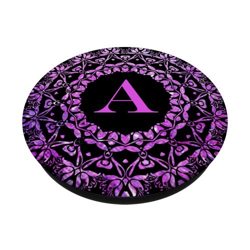 Cell Phone Pop Up Grip Holder,Monogram Mandala Pink Purple A PopSockets Grip and Stand for Phones and Tablets