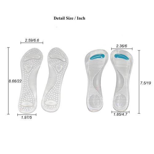 High Heel Cushion Inserts Women,Gel Insoles Women Ball of Foot Inserts for Sandals,Silicone Cushion Shoe Insoles,Women Insoles High Arch,Arch Support Shoe Insert Flat Feet Ladies,Pump Inserts