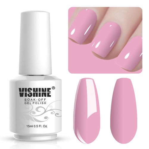 Vishine Gelpolish Lacquer Shiny Color Soak Off UV LED Gel Nail Polish Professional Manicure Light Pink(1532)