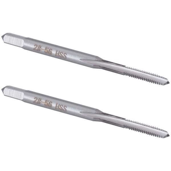 Burkit 2pcs No 2-56 UNC Thread Tap Right Hand, HSS 2 x 56 UNC Straight Fluted Machine Tap