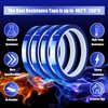 MEBMIK 4 Rolls 10mm x33m(108ft) Blue Heat Tape High Temperature Heat Resistant Tape Heat Transfer Tape for Heat Sublimation Press No Residue and Heat Transfer Vinyl