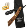 Professional Wood Barber Edge Razor-Salon Quality Cut Throat Shavette Straight Razor, Premium Stainless Steel Quality Single Blade Straight Edge - Moustache & Beard Shaper Men's Manual Shaver Safety