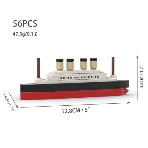 MIKEMENG 56PCS MOC Titanic Break in Half City Model Building Blocks RMS Cruise Ship Shipwreck DIY Boat Construction Children Toys Gifts for Children