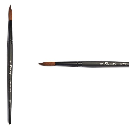 Raphael Stradivarius Synthetic Kolinsky Watercolor Brush, Round, 8