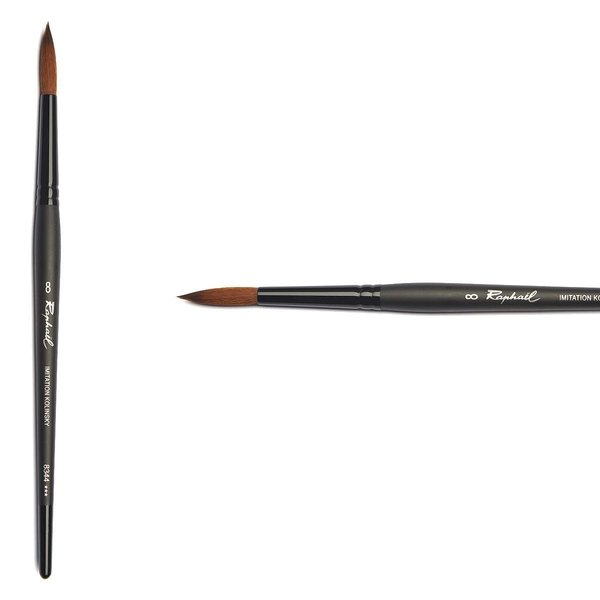 Raphael Stradivarius Synthetic Kolinsky Watercolor Brush, Round, 8