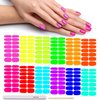 DANNEASY 12 Sheets Fluorescence Color Nail Wraps for Women Self Adhesive Nail Polish Stickers Stick on Nail Polish Strips Gel Fingernail Sticker Nails with Nail File, Cuticle Stick