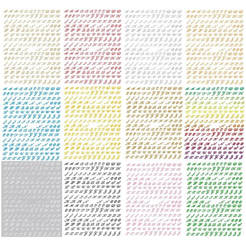 WOKOTO 12 Sheets Old Letter Nail Stickers for Nail Art Letter Stickers Decals Self-Adhesive Retro Old Alphabet Nail Letter Stickers for Nails Decoration Accessories for Women Girls Nail Art Decals