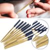 YAKAMOZ 10Pcs Titanium Small Diamond Needle File Set 4x160mm Mini Round Square Flat Shape Riffler Files Precision Hand Tools for Metal Glass Wood Stone Jewelry