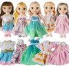 JING SHOW BUSSINESS 5 Sets Doll Clothes for 6 inch Doll ，Include 5 Pieces Girl Small Dolls, 5 Sets Handmade Doll Clothes and 5 Pairs of Doll Shoes