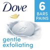 Dove Beauty Bar More Moisturizing Than Bar Soap Gentle Exfoliating With Mild Cleanser For Softer And Smoother Skin 3.75 oz, 6 Bars
