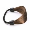 3PCS Hair Ties Wig Braided Mini Rubber Bands Braided Wig Hair Tie Faux Wig Elastic Hair Band Ponytail Holders Rope Ring for Women Girls 3 Colors(Straight）
