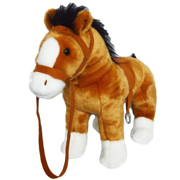 Auswella Plush 12 Inch Brown Copper Plush Pony -Stuffed Animal Plush Horse