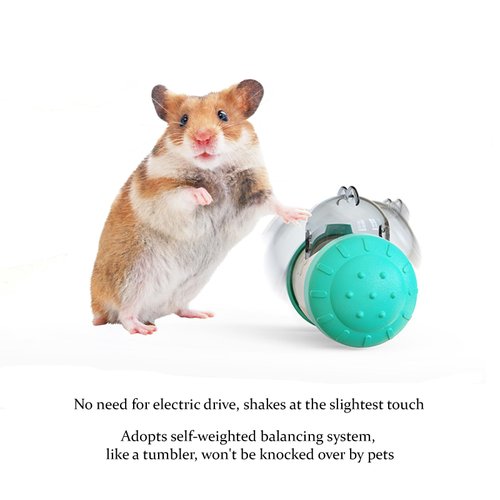 grwSEXabc Enhanced Dog Treat Dispenser Slow Enrichment Dispenser Food Puzzles Ball Interactive Chase Training Toys for Small Puppy Cat Bunny Hamster Pet Pig (Green)