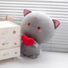 Alwoligag Cute Cat Plush Toy, Super Soft Gray Cat Plush Toy, Plush Cat Stuffed Animals, Valentine's Day Gift, Sweet Romantic Cute Cat Plush Toy(13.9 inch)