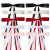 Ribbon Hair Bows for Women Girls, 10PCS Hair Ribbon Bows Hair Clips with Bowknot Long Tail Tassel Bows Ribbons for Hair Barrettes (Black, White, Wine Red, Beige, Pink)