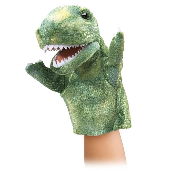 Folkmanis Little T-Rex Hand Puppet, Green, 1 EA