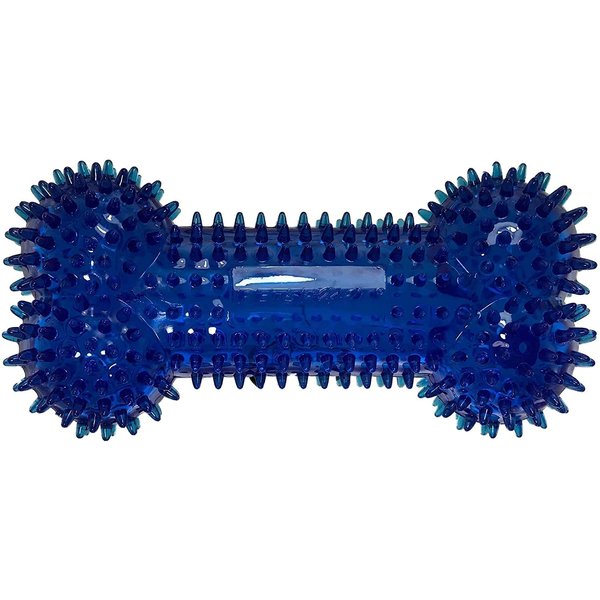PetSport Tiny Tots 4.5" Gorilla Spiky Squeaker Bone Dog Toy | Vanilla Scented Super Durable TPR Rubber That Floats | Helps Maintain Dental Health for Your Pet, Colors Will Vary