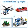 City Police Truck and Trailer Building Sets, Compatible with Lego Police Car with Tow Truck, Helicopter, Car, Motorcycle, Police Chase Building Blocks Toy Set Gift for Boys Aged 6-12, 509 PCS