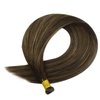 Full Shine Genius Weft Human Hair Extensions Hand Tied Weft Hair Extensions Ombre Hair Extensions Sew In Balayage Darkest Brown To Light Brown Mix Darkest Brown Soft Straight Human Hair 16 Inch 50G