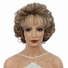 Aimole Women Synthetic Wig Natural Mid length Curly Hair Blonde Wigs (12-83)