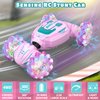 Gesture Sensing RC Stunt Car, Remote Control Car Christmas Birthday Gifts for Kids Age 6-12, 2.4Ghz Hand Controlled Twist Cars, 360° Rotating Off Road Car Toy for Girls Boys Age 6 7 8 9 10 11+ (Pink)