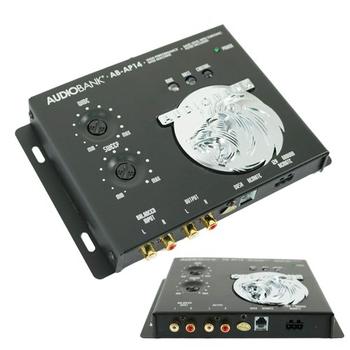 AudioBank AB-AP14 1/2 Din Car Audio Digital Bass Processor, Bass Maximizer & Sound Restoration with Dash Mount Remote Control & Lighted Bass Restoration Display-2nd Gen