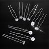 60 Pieces Bridal Wedding Hair Pins Pearl Hair Pins U Shape Rhinestone Hair Pins Bridal Rhinestones Hair Pins Hair Accessories for Bridal Women and Girls (Elegant Style)