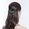 EVER FAITH Women's Austrian Crystal Art Deco Floral Leaf Hair Barrette Clip Green Silver-Tone