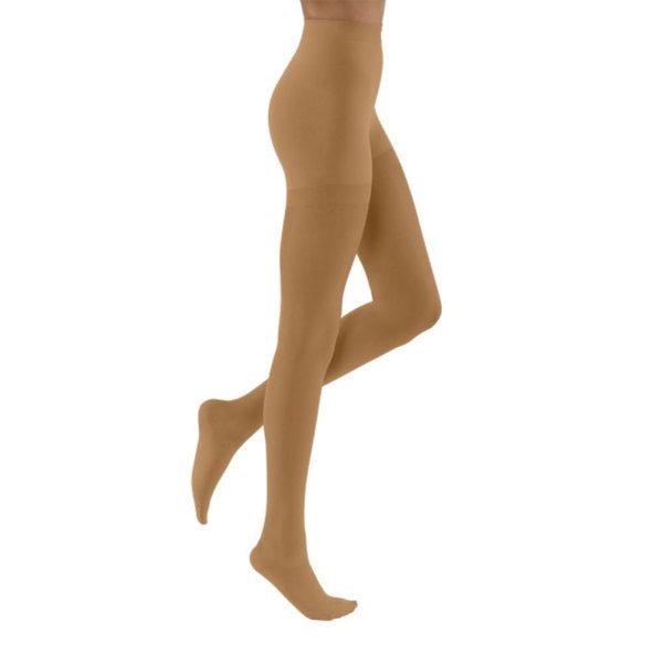 JOBST UltraSheer 15-20mmHg Compression Stockings, Pantyhose, Waist High, Closed Toe, Suntan, Medium