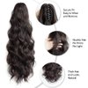 Pony Tail Hair Extainson,StrRid Ponytail Extension Claw Clip in Hair Extensions Ponytail 22"Wavy Ponytail Wig Curly Synthetic Fake Hair Daily londe Hair Pieces for Women 6 oz-Darkest Brown