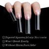 No C Curve 3XL Square Nail Tips-Clear Acrylic Square Shape Nail Tips SITELENABY 360 pcs Flattened Half Cover False Nails for Nail Salons and DIY French ABS Nail Art Tips 12 Size