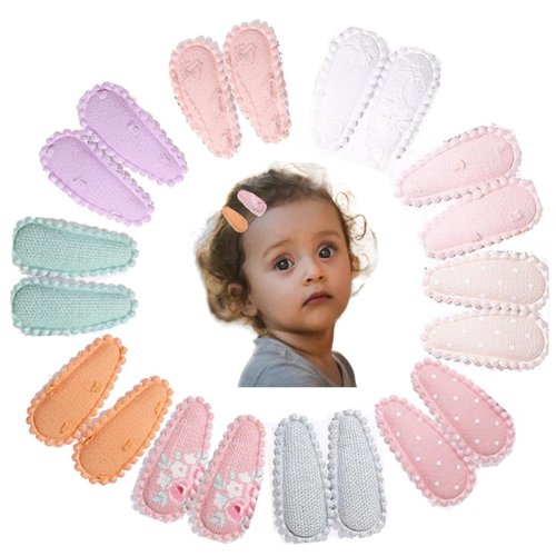 20 Pcs Baby Girl Hair Clips,Hair Bows for toddler Pure Color Toddler Hair Clips Non Slip Wrapped Snap Hairpins for Kids Barrettes Hair Accessories for Baby Toddler Girls