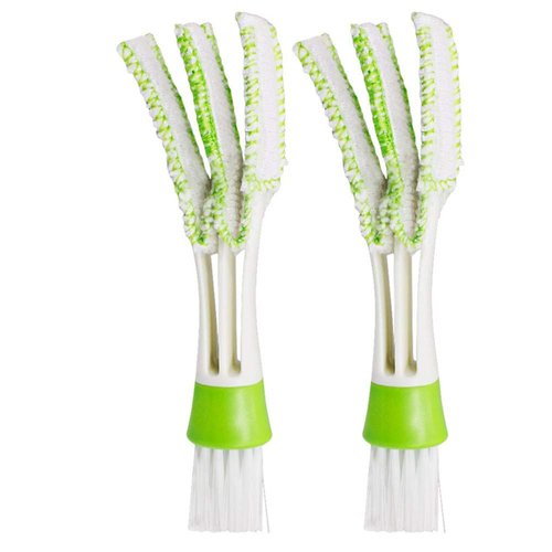 AISIBO Mini Duster for Car Air Vent, Automotive Air Conditioner Cleaner and Brush, Dust Collector Cleaning Cloth Tool for Keyboard Window Leaves Blinds Shutter（Set of 2）