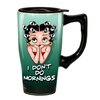 Spoontiques - Ceramic Travel Mugs - Betty Boop I Don't Do Mornings Cup - Hot or Cold Beverages - Gift for Coffee Lovers
