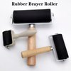 3 Pack Rubber Brayer Roller,1.4/2.4/4 Inch Hard Rubber Brayer Rollers,Art Craft Roller for Printmaking,Ink,Wallpapers Stamping Gluing