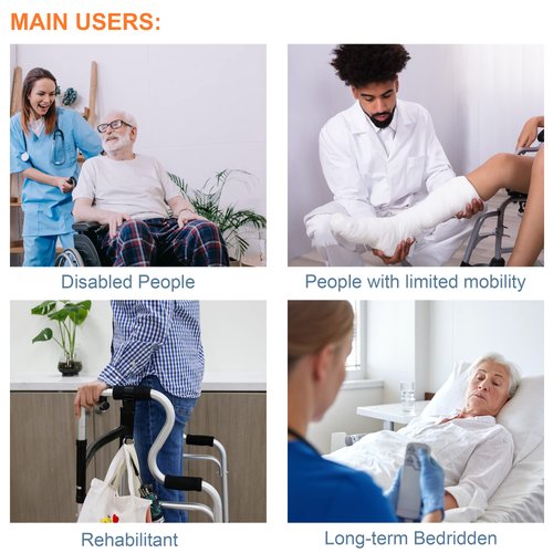 MDSTOP Transfer Belt with Padding Handles, Medical Nursing Safety Gait Patient Assist, for Bariatric/Pediatric/Elderly/Handicap/Occupational & Physical Therapy (L, Black)